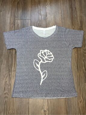 Litographs Beauty And The Beast Book Text Graphic T Shirt Rose Large Women L